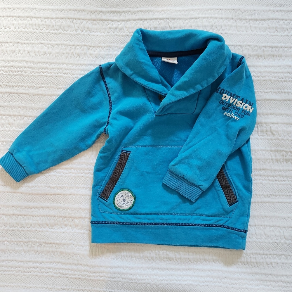 S. Oliver Hoodie, 6-9 months, Teal blue, GUC